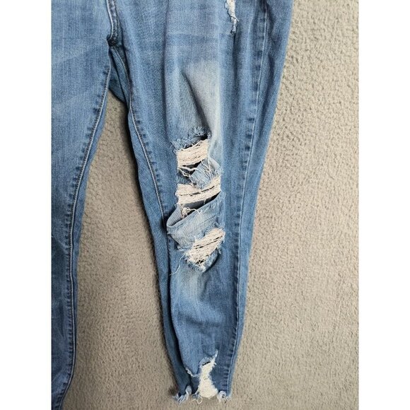 Kancan Jeans Womens 3XL Mid Rise Ankle Distressed Frayed Hem Skinny Stretch - Picture 3 of 12